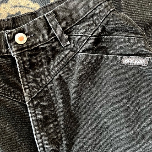 #23 Vintage Rocky Mountain Bareback Rodeo Rider Cowgirl  
Black Denim Jeans - Picture 8 of 12